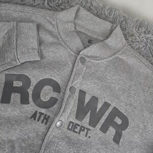 Rocawear Classic Mens 4XB XXXX Big Heather Gray Long Sleeve Button Fleece Jacket